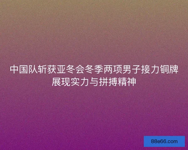 中国队斩获亚冬会冬季两项男子接力铜牌展现实力与拼搏精神
